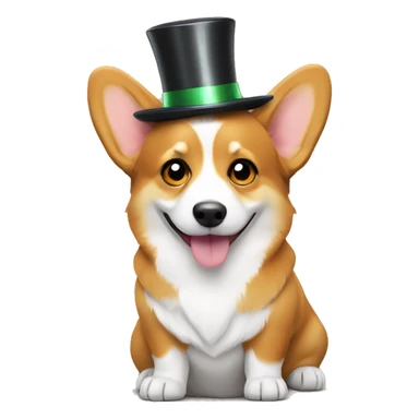 Corgi in new year hat sticker