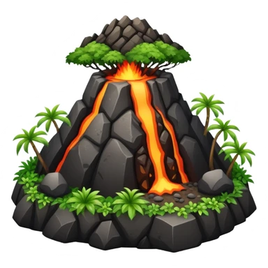 Hawaiian volcano scenery sticker