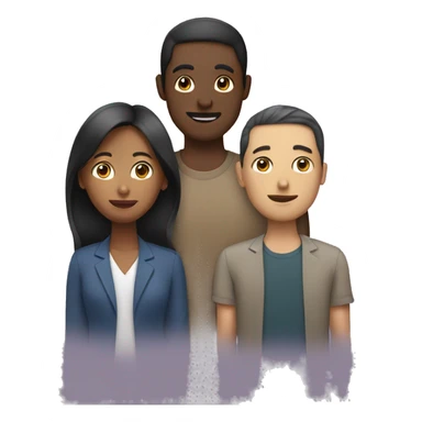 three people talking different ethnicities sticker