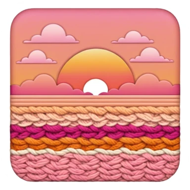 crochet stitch color like a peach-pinky sunset sticker