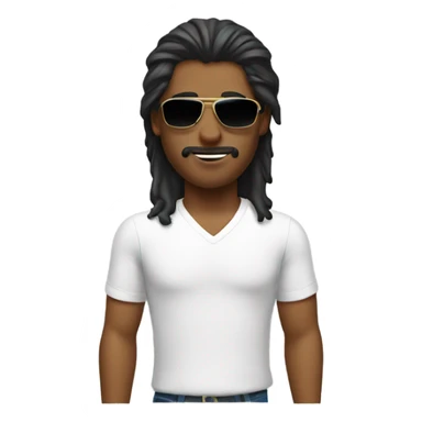 guy with mullet and sunglasses sticker