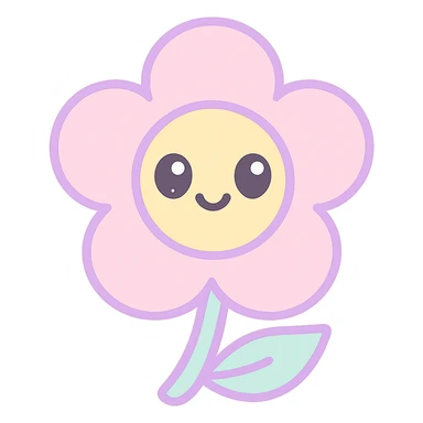 pestal flower icon, soft pastel colors, gentle, approachable sticker