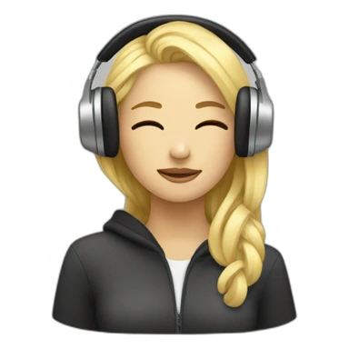 blonde listening to music sticker