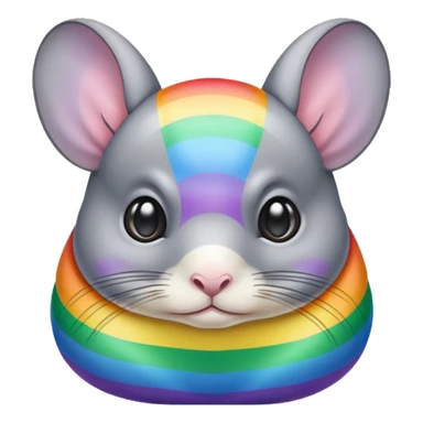 rainbow colored chinchilla sticker