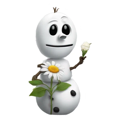  Sad Olaf holding a dead flower  sticker