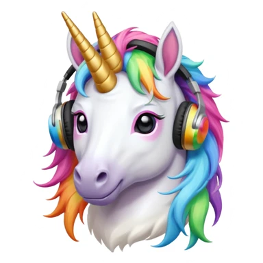 headphone wearing unicorn sticker