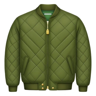 dark olive green jacket over a lighter green top sticker