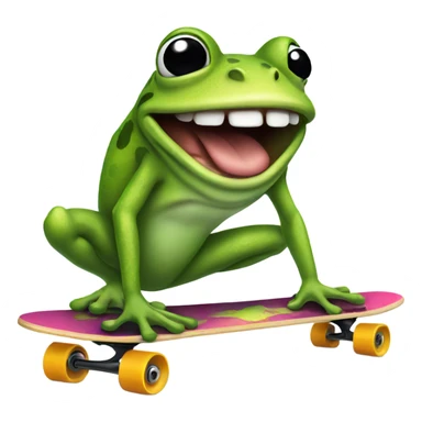 Frog on a skateboard  sticker