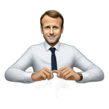 Je voudrais une image de Emmanuel Macron en train de faire un bras d’honneur sticker