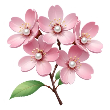 soft pastel cherry blossom with a delicate pearl border sticker