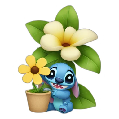 Stitch handing flower sticker