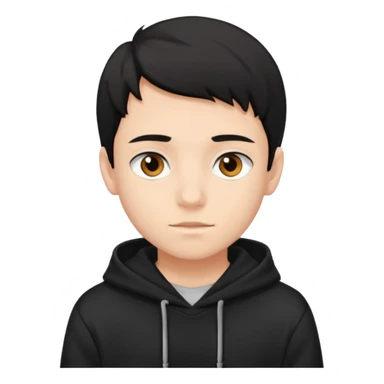 Chłopak brązowe oczy czarne włosy bluza czarna i taki bardziej żeby wyglądał na 15 latka sticker