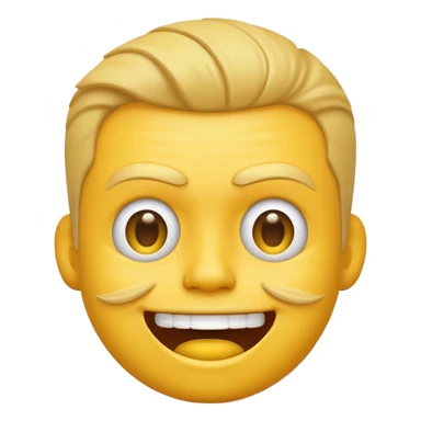 Yellow emoji face looking like James Hetfield smiles sticker