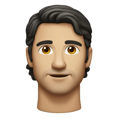 White Man with dark hair and caramel eyes. Slight stubble and Roman nose sticker