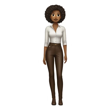 Dark brown High waisted leather pants sticker