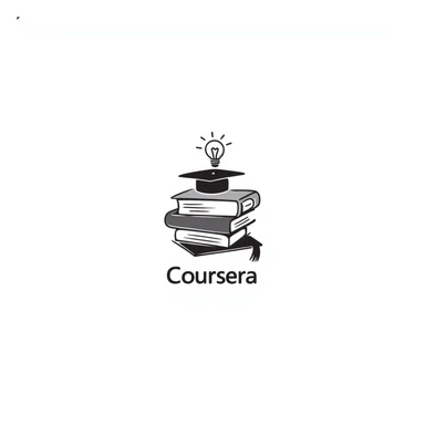 Hand-drawn Coursera logo with learning symbols sticker