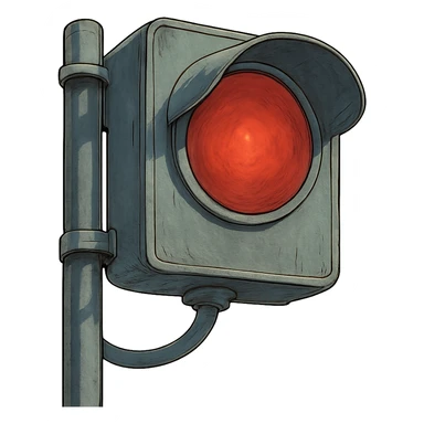 ghibli style red traffic light sticker