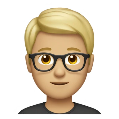 blonde short hair boy with glasses sticker