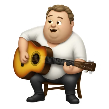 Fat guy playing guita sticker