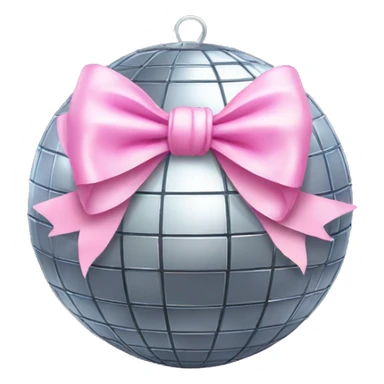 Disco ball with light pink bow sticker