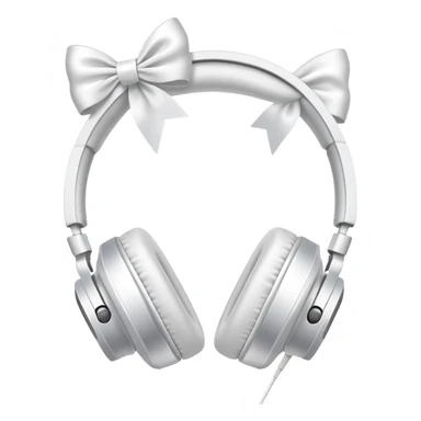 White headphones with bows on the sides sticker