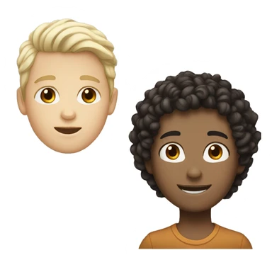 White boy with brown curly hair a white girl with black hair  sticker