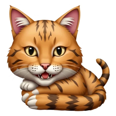 a cat biting the bobcats neck  sticker