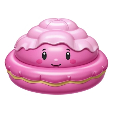   Murakami style inflatable pink concha dessert sticker