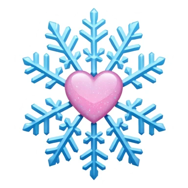 snowflake pink heart color white baby blue and pink glitter glow sticker