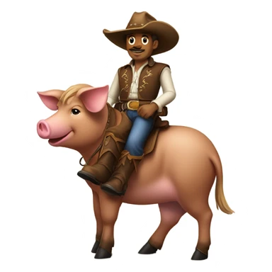 cowboy on a pig sticker