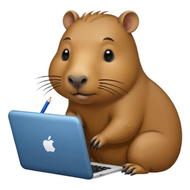 code writing capybara sticker