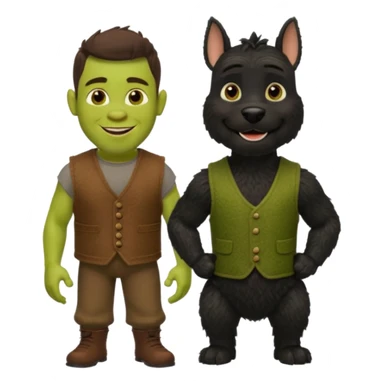 Shrek with a miniature black schnauzer sticker
