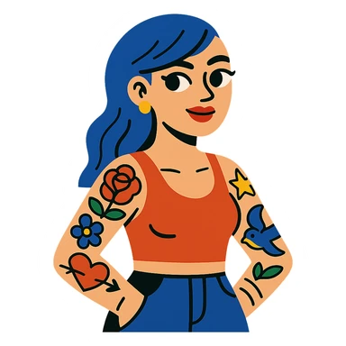 tattooed girl sticker
