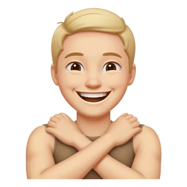 Arms crossed holding neck laughing guy/girl sticker