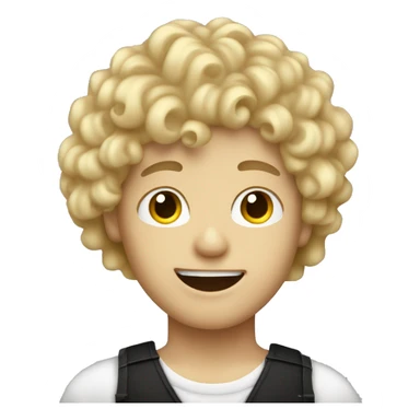 Blonde curly hair boy as a singer sticker