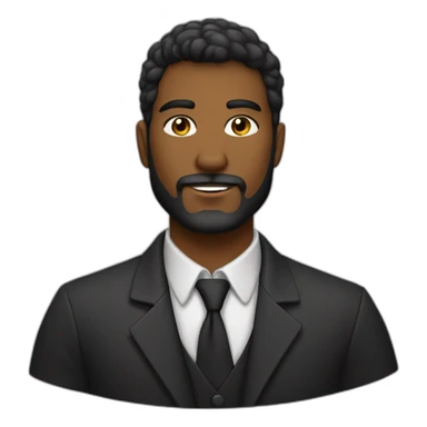 Hombre joven calvo con barba negra sticker