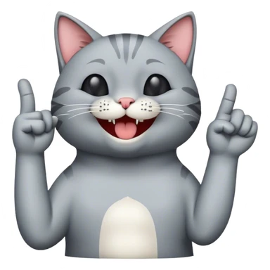 Middle finger with laughing cat  sticker
