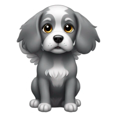 dark-grey-innocent-small-dog-angel sticker