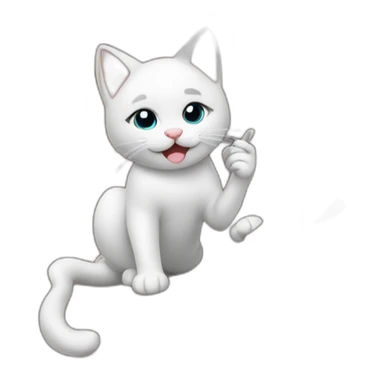 cat working on the roof and talk with phone sticker