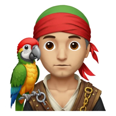 pirate and parrot sticker