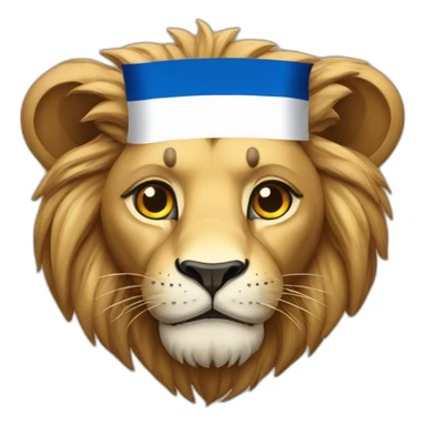 a lion with the colors of Israel sticker