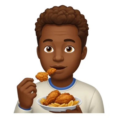 Black guy eating fried chicken  sticker