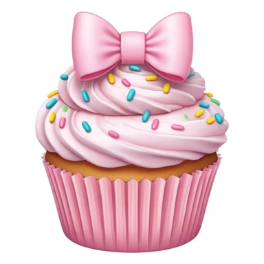 Pastel pink bow cupcake  sticker