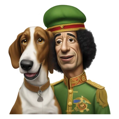 Photo realistic Muammar Gaddafi with Brian Griffin from Family Guy sticker