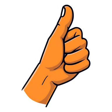 A thumbs up hand with dark skin that transitions to light skin at the wrist sticker