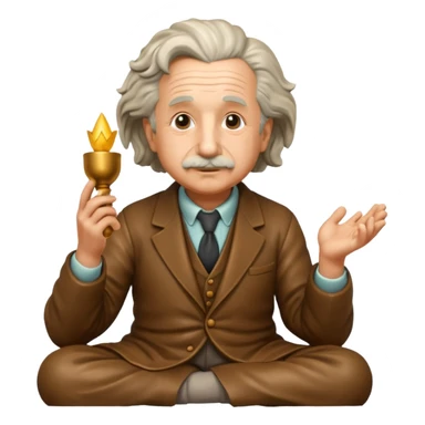 sitting philosopher-statue as albert einstein and blessing sticker