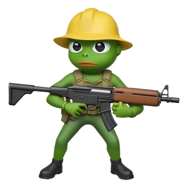 Ancap pepe with assault rifle  sticker