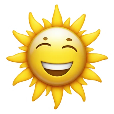 A happy sun emoji sticker