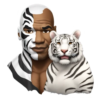 Mike tyson with white tiger sticker