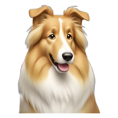 rough collie dog with blonde beautiful girl sticker